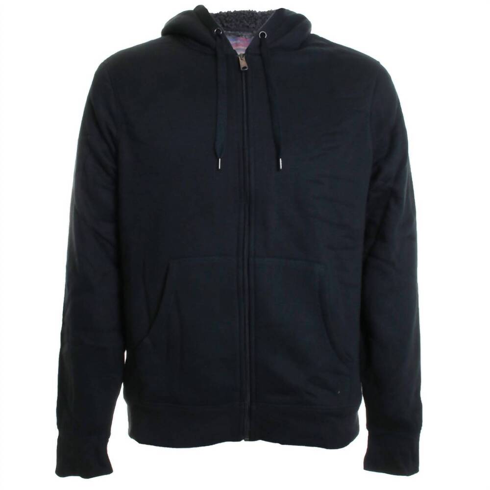 NEW GEORGE ROTH men's sherpa lined hoodie in black